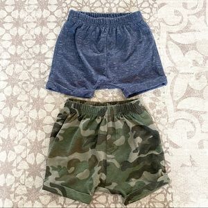 Old Navy baby boys 6-12 mo casual shorts camo & Heathered navy blue like new